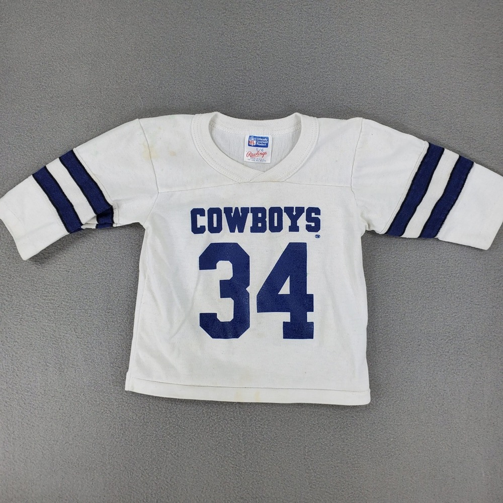 Rawlings Dallas Cowboys Kids 5/6 White Vintage 80s Herschel Walker Jersey 34